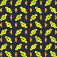 Watch trendy repeating pattern in dark background vector illustration