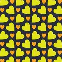 Heart trendy repeating pattern in dark background vector illustration