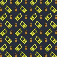 Cell Phone trendy repeating pattern in dark background vector illustration