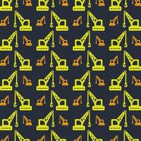 Crane trendy repeating pattern in dark background vector illustration