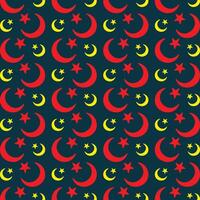 Crescent Moon repeating trendy pattern beautiful vector illustration dark blue background