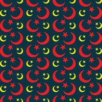 Crescent Moon repeating trendy pattern beautiful vector illustration dark blue background