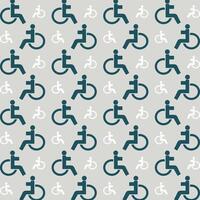 Handicapped icon blue repeating trendy pattern colorful vector illustration background