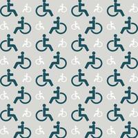 Handicapped icon blue repeating trendy pattern colorful vector illustration background