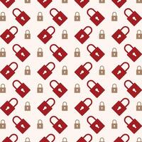 Lock red icon valentine style trendy repeating pattern vector illustration background