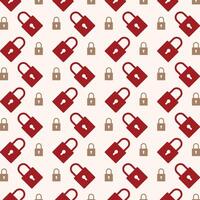 Lock red icon valentine style trendy repeating pattern vector illustration background