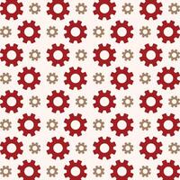 Gear red icon valentine style trendy repeating pattern vector illustration background