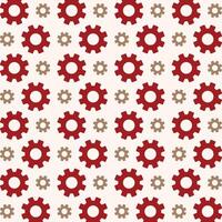 Gear red icon valentine style trendy repeating pattern vector illustration background