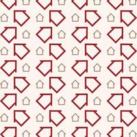 House red icon valentine style trendy repeating pattern vector illustration background