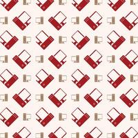 Desktop red icon valentine style trendy repeating pattern vector illustration background