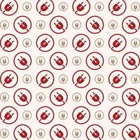 Plug red icon valentine style trendy repeating pattern vector illustration background
