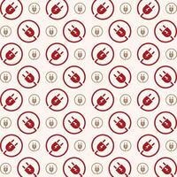 Plug red icon valentine style trendy repeating pattern vector illustration background