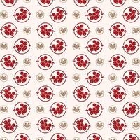 Employees Protection red icon valentine style trendy repeating pattern vector illustration