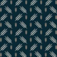 Farm wheat luxury blue repeating pattern beautiful vector illustration background
