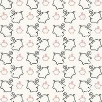Piggy Bank Icon trendy colorful repeating pattern sweet vector illustration background
