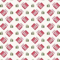 Fax Icon trendy colorful repeating pattern multicolour vector illustration background