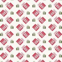 Fax Icon trendy colorful repeating pattern multicolour vector illustration background