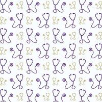 Stethoscope Icon trendy colorful repeating pattern purple vector illustration background