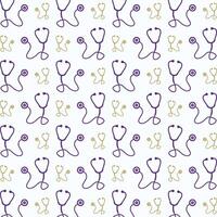 Stethoscope Icon trendy colorful repeating pattern purple vector illustration background