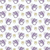 Applause Icon trendy colorful repeating pattern purple vector illustration background