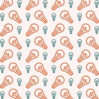 Light Bulb icon trendy orange repeating pattern cute colorful vector illustration background
