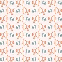 Mega Phone icon trendy orange repeating pattern cute colorful vector illustration