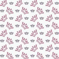 Crown icon trendy repeating pattern red blue color vector illustration