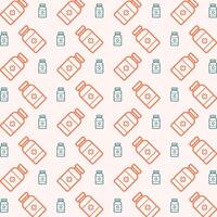 Bottle Pill icon trendy orange repeating pattern cute colorful vector illustration