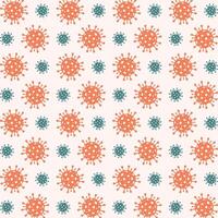 Virus icon trendy orange repeating pattern cute colorful vector illustration background
