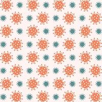 Virus icon trendy orange repeating pattern cute colorful vector illustration background