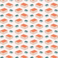 Book icon trendy orange repeating pattern cute colorful vector illustration background