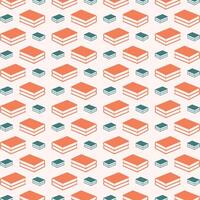 Book icon trendy orange repeating pattern cute colorful vector illustration background