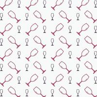 Wine Glass trendy repeating pattern red blue color vector illustration