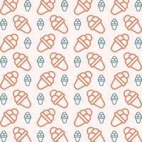 Ice Cream icon trendy orange repeating pattern cute colorful vector illustration