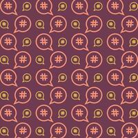 Hashtag Icon Vector trendy repeating pattern maroon illustration background