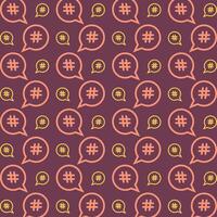 Hashtag Icon Vector trendy repeating pattern maroon illustration background