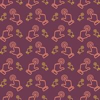 Touch Screen Icon Vector trendy repeating pattern maroon illustration background