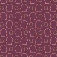 Head Icon Vector trendy repeating pattern maroon illustration background