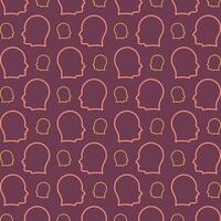 Head Icon Vector trendy repeating pattern maroon illustration background