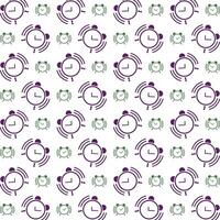 Alarm icon trendy multicolor repeating pattern beautiful illustration white background vector