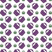 Shopping Basket icon trendy multicolor repeating pattern beautiful illustration white background vector