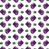 Wallet icon trendy multicolor repeating pattern beautiful illustration white background vector