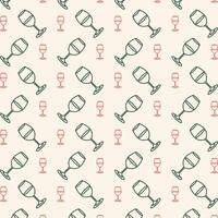 Wine Glass trendy multicolor repeating pattern vector illustration beautiful background