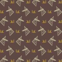 Ruler trendy multicolor repeating pattern vector illustration brown background