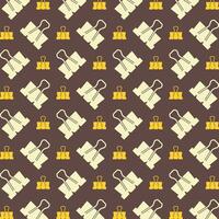 Binder Clip trendy multicolor repeating pattern vector illustration brown background