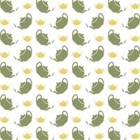 Teapot repeating trendy pattern beautiful multicolor vector background