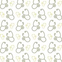 Stethoscope repeating trendy pattern beautiful multicolor vector background