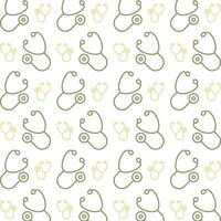 Stethoscope repeating trendy pattern beautiful multicolor vector background