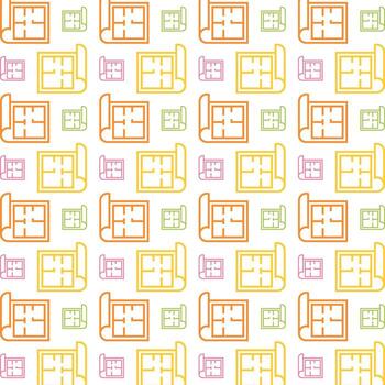 Architecture Plan multicolor new trendy repeating pattern vector illustration background