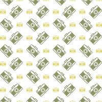 Camera repeating trendy pattern beautiful multicolor vector background